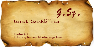 Girst Szidónia névjegykártya